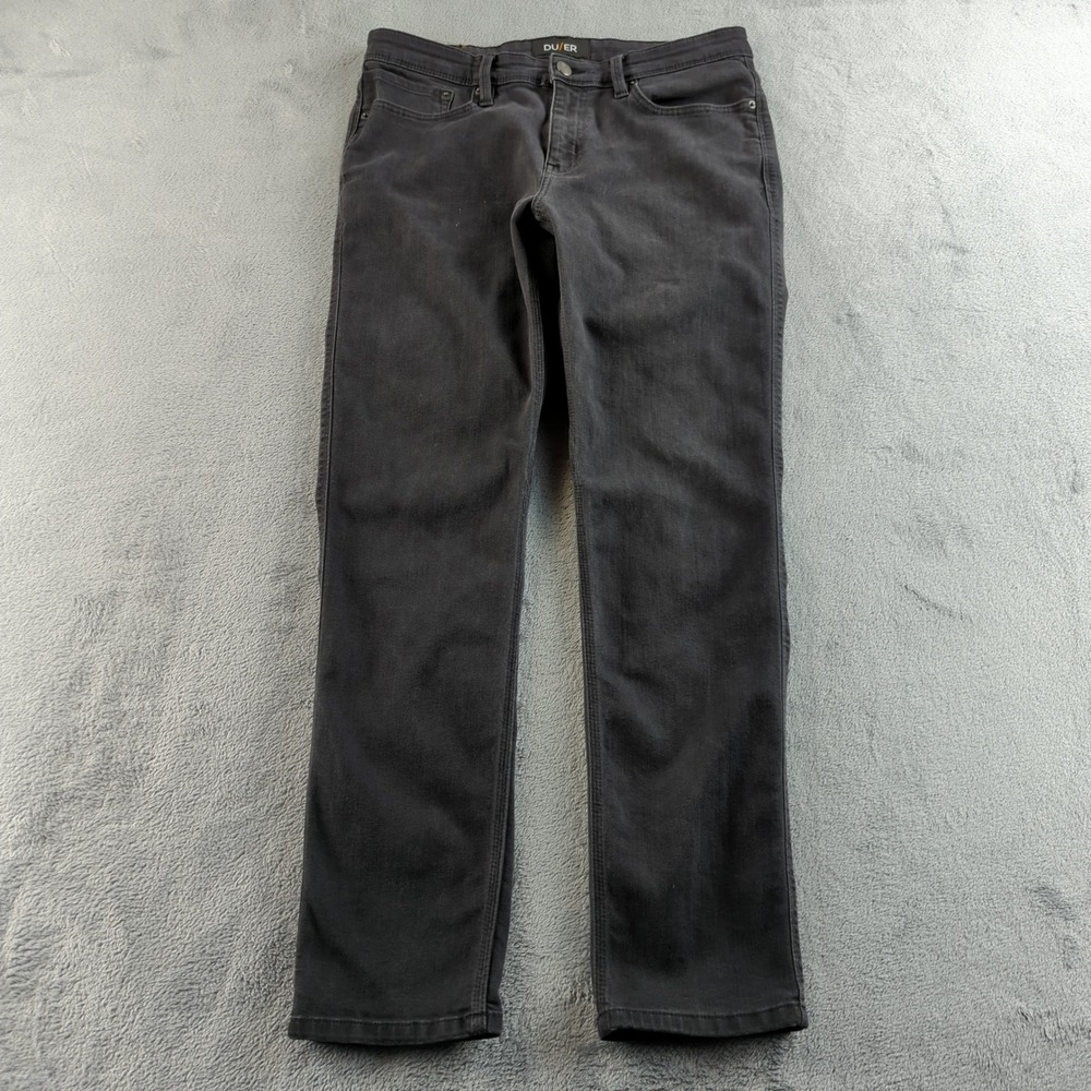 Duer Jeans Mens‎ 34x32 Black Faded L2x Slim Fit Straight Stretch Cotton Pants